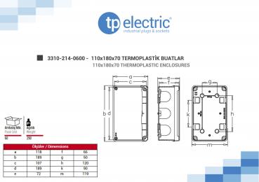 Preview: Installationsgehäuse IP67 (110x180x70mm)